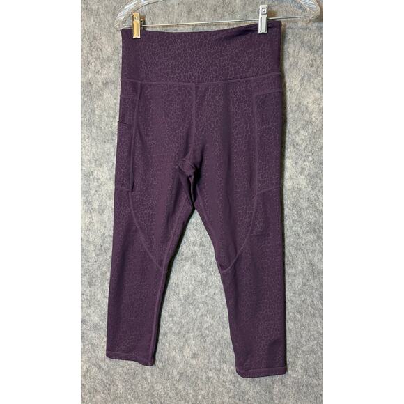 ZYIA Active Purple Animal Print Cropped Leggings Size 6-8 - Picture 1 of 6